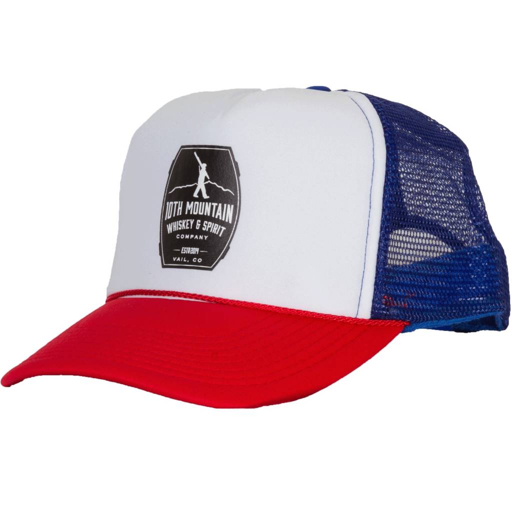 Red White and Blue Clothing Logo - Foam Trucker Hat (Red White Blue) Mountain Whiskey Shop