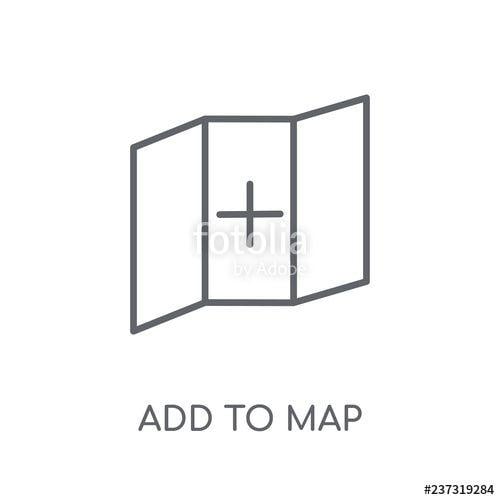 Modern Map Logo - Add to Map linear icon. Modern outline Add to Map logo concept on ...