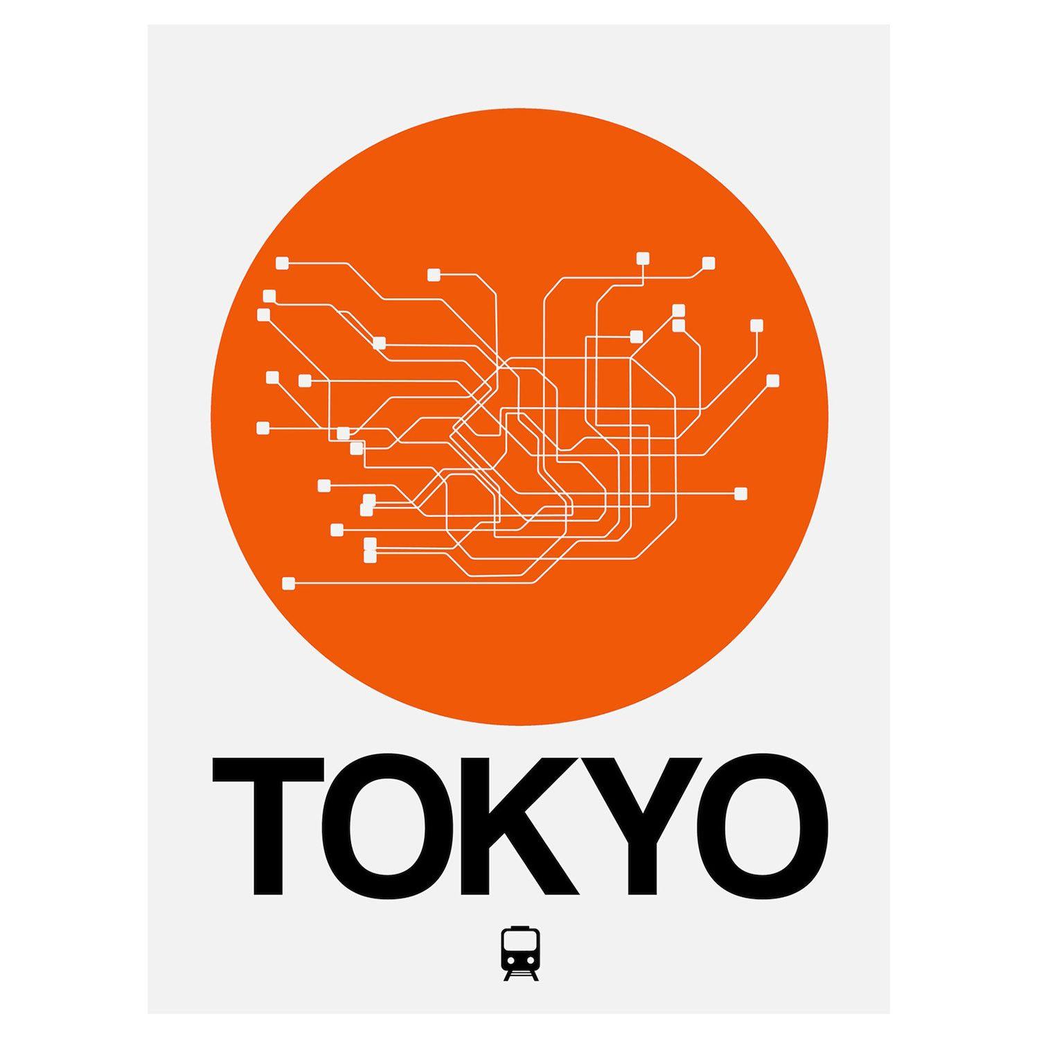 Modern Map Logo - Tokyo Subway Map (Orange) Grab: Home Decor of Modern