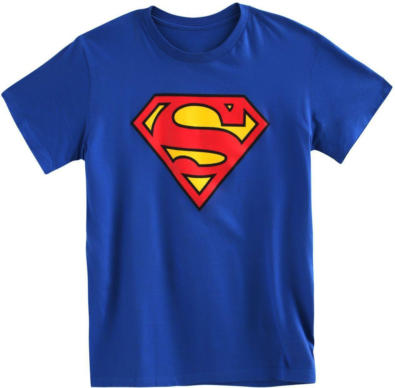 Glow in the Dark Superman Logo - Superman Classic Blue Glow in the Dark Logo Men's T-Shirt ...