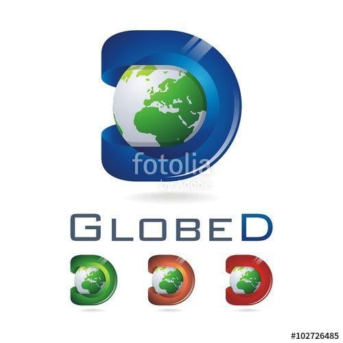 Modern Map Logo - Modern Letter D 3D Logo Design Globe Map Illustration
