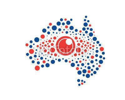 Modern Map Logo - Modern Eye Vision Bit Polka Dot Technology Australia Map Logo | Buy ...