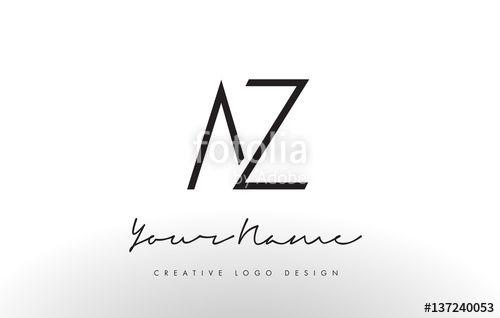 AZ Logo - AZ Letters Logo Design Slim. Creative Simple Black Letter Concept