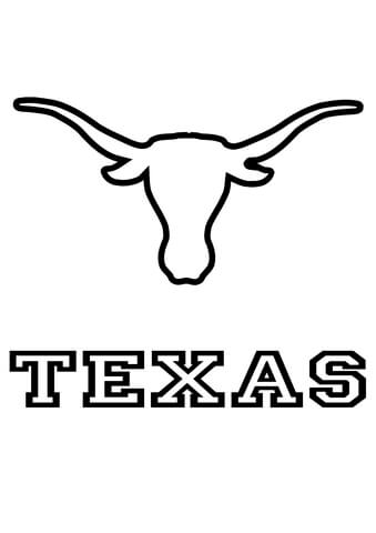 Black and White Longhorn Logo - Longhorns Texas Team coloring page