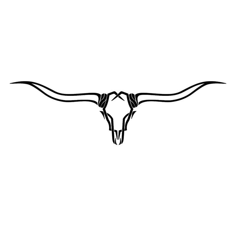 Black and White Longhorn Logo - 15cm*10.9cm Bardian Longhorn Bull Skull Barb Wire Cow Vinyl Decals