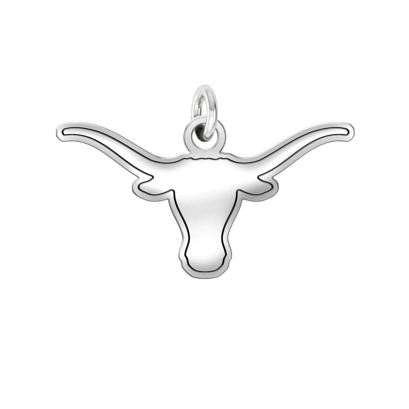 Black and White Longhorn Logo - College Jewelry Texas Longhorns Charm 4 Antique