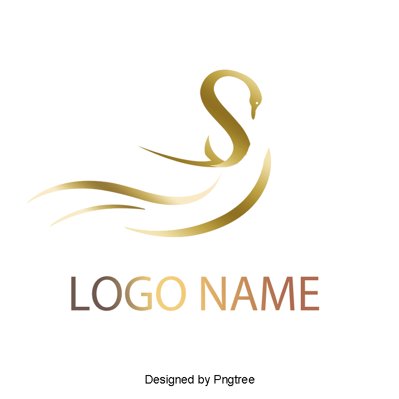 Gold Swan Logo - High Grade Gold Logo Vector Material, Swan, Female, Wing PNG And PSD