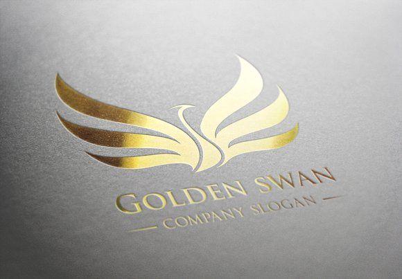 Gold Swan Logo - Golden Swan ~ Logo Templates ~ Creative Market