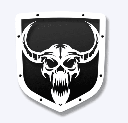 Black and White Longhorn Logo - Longhorn Skull Tailgate Emblem on Matte Black