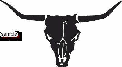 Black and White Longhorn Logo - WHITE LONGHORN COW SKULL LOGO CAR DECAL CAR WINDOW NEW