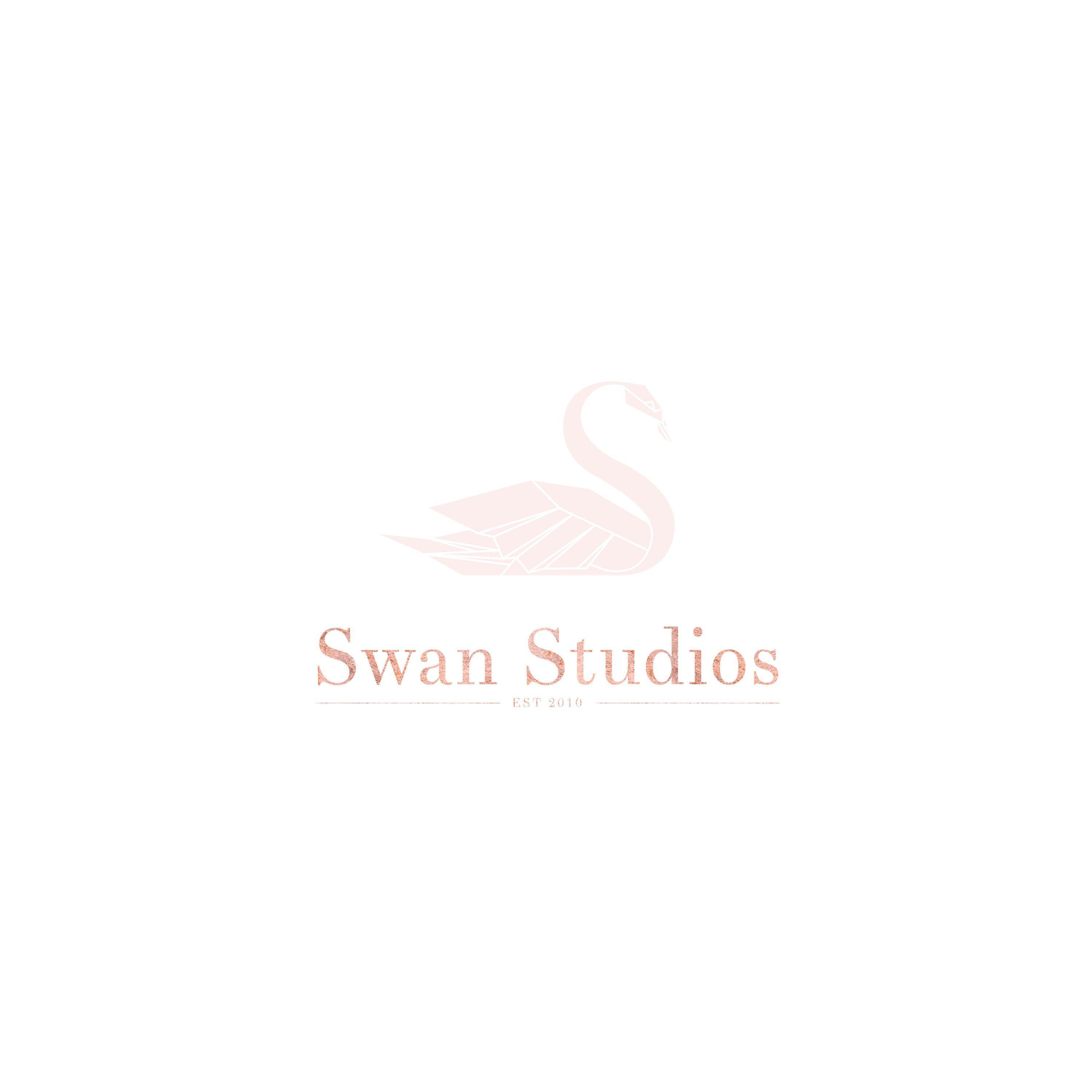Gold Swan Logo - Swan Logo Blush and Rose Gold Swan Logo Photography Logo