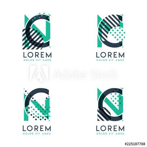CN Sports Logo - Four abstract CN logo posts set with dot and slash, green and black ...
