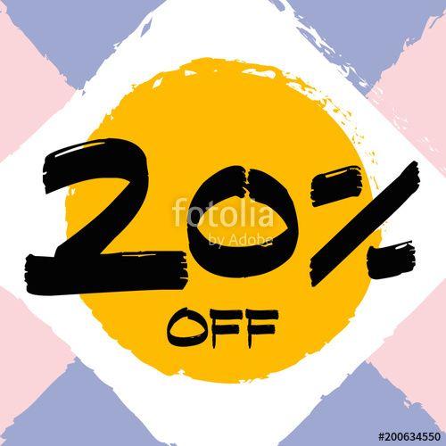 Yellow Off White Background Logo - Vector colorful illustration. Grunge poster with big inscription ...