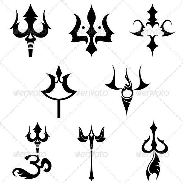 Hindu Religion Logo - Hindu Religious Sign Trishul - Vector Designs Pack - Religion ...
