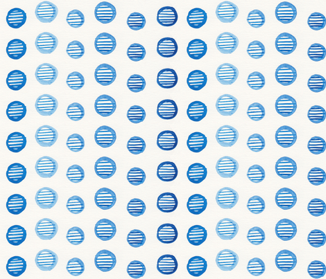 Blue Striped Circles Logo - Striped Circles fabric