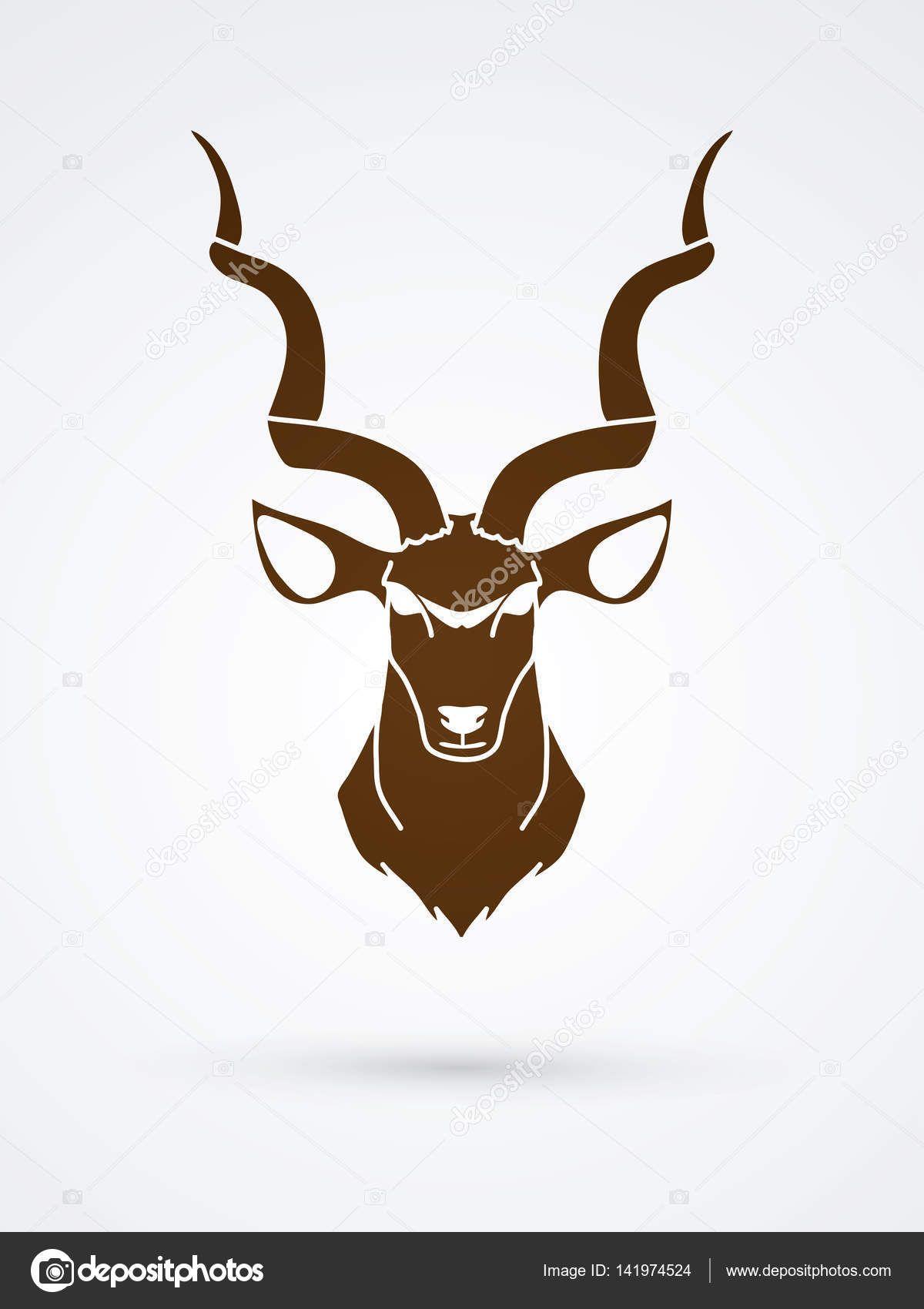 Kudu Logo - Download - Kudu head front view — Stock Illustration | Silhouette ...