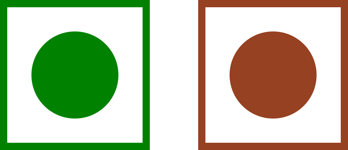 Green Orange Circle Logo - Vegetarian and non-vegetarian marks