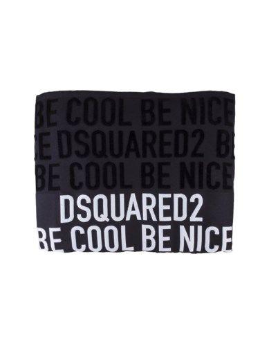 Cool MP Logo - Be Cool Be Nice black beach towel in cotton with embroidered white