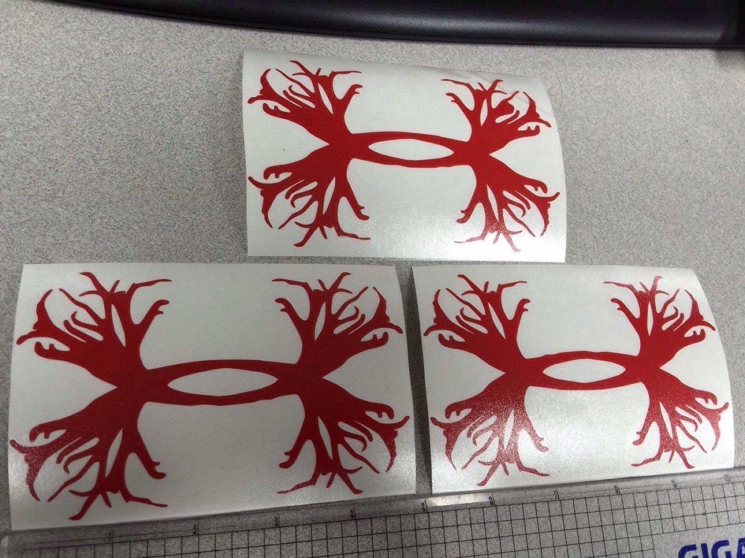 Under Armour Hunting Logo - Lot Of 3 Under Armour Armor Antlers Vinyl Decal Sticker 5 H Red
