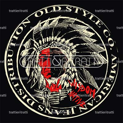 American Red Indian Logo - American Jeans Logo With American Indian Face With Headdress ...