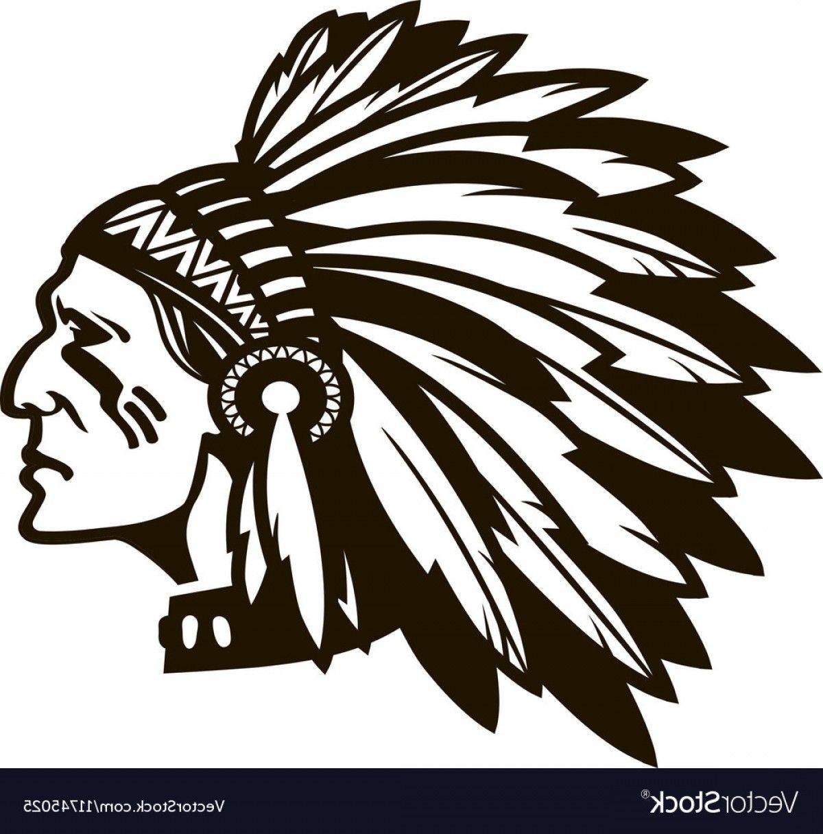 Red Indian Logo - American Indian Chief Logo Or Icon Vector