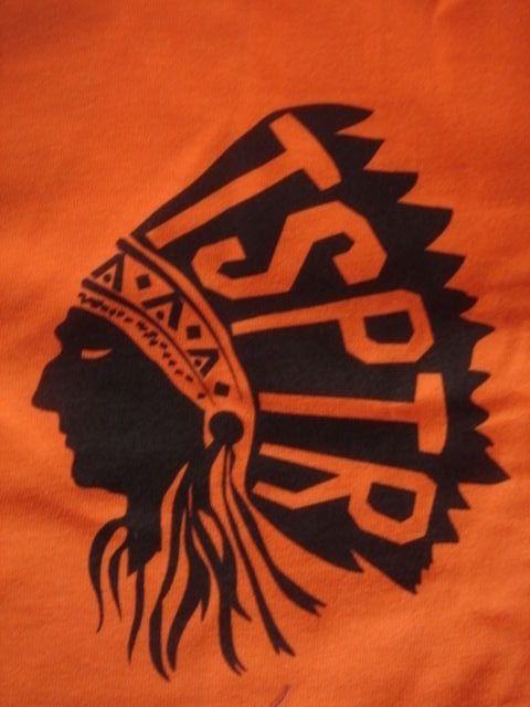 Red Indian Logo - TSPTR ORANGE T SHIRT WITH RED INDIAN LOGO SIZE L NWT&B