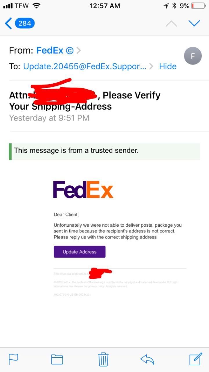 Fake FedEx Logo - I have been waiting for a package for about 3 week and I get this