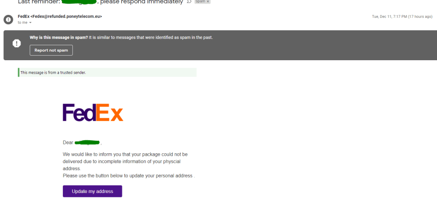 Fake FedEx Logo - Warning: Fake package-tracking email may have a nasty malware ...