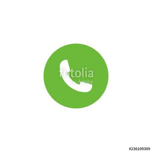 White and Green Phone Logo - Vector green phone icon isolated on white background. Element