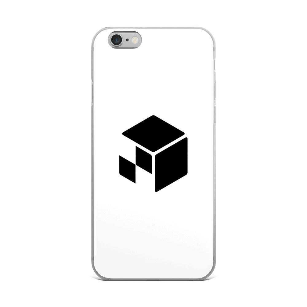 White and Green Phone Logo - Green Screen Apparel Logo Voxel - iPhone Case (White)