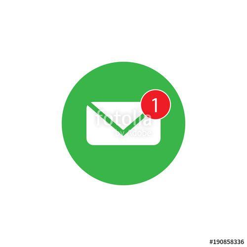 White and Green Phone Logo - Phone icon, one missed message, email sign, white on green