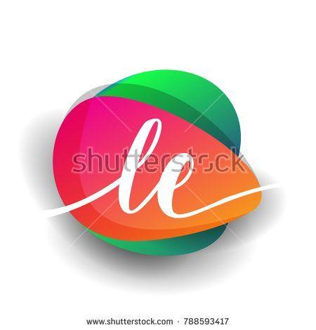Le Logo - Letter LE logo with colorful splash background, letter combination