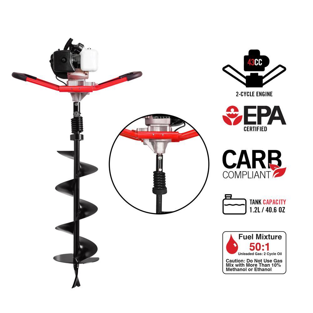 Warning Earth Diggers Company Logo - Southland 43cc Earth Auger Powerhead With 8 In. Bit SEA438