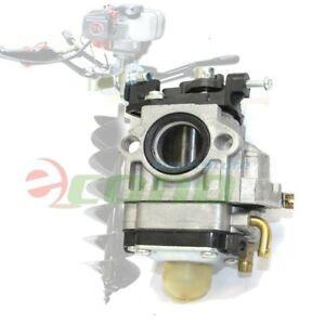 Warning Earth Diggers Company Logo - Carburetor Carb w/ Primer For 71CC 52cc 55CC EARTH AUGER POST HOLE