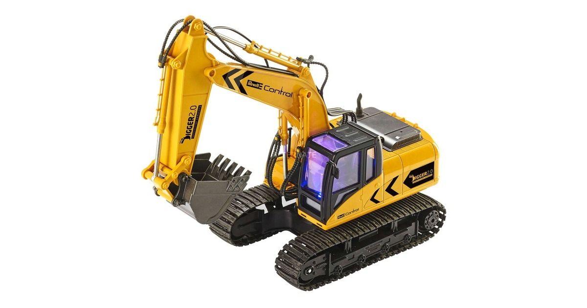 Warning Earth Diggers Company Logo - Revell Digger 2.0 Excavator Electric engine 1:16, RC yellow/black ...