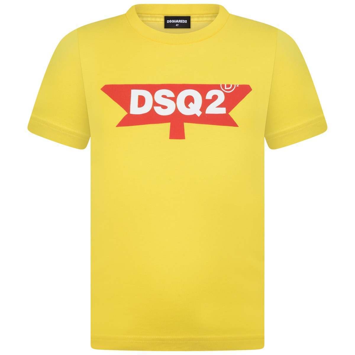 Red with Yellow D Logo - Dsquared² Boys Yellow & Red Logo Top