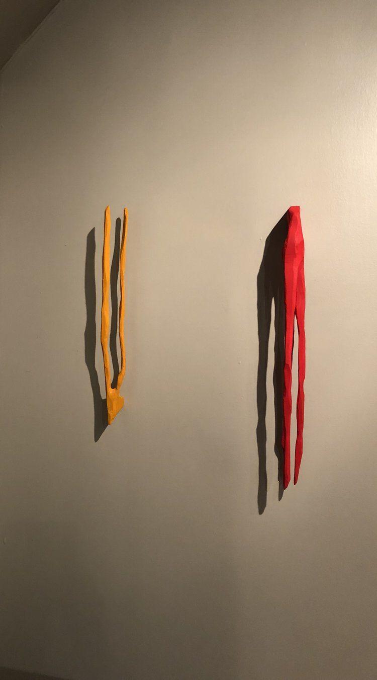 Red with Yellow D Logo - red/yellow totems 2018 — Randolph Holland - Sculptures