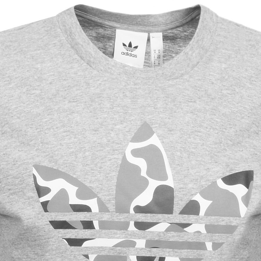 Gray Camo Adidas Trefoil Logo - adidas Originals Camo Trefoil T Shirt Grey in Gray for Men