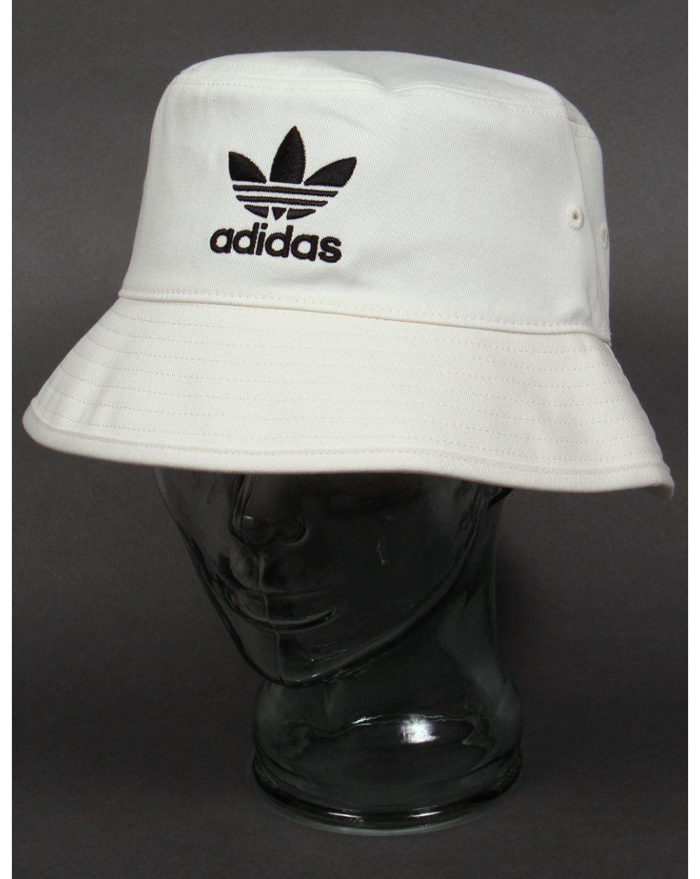 Gray Camo Adidas Trefoil Logo - Adidas Originals Bucket Hat With Trefoil White/black,3 stripes