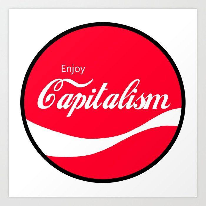 Red Round Logo - Enjoy Capitalism - Funny Political Classic Cola Parody Spoof - Red ...