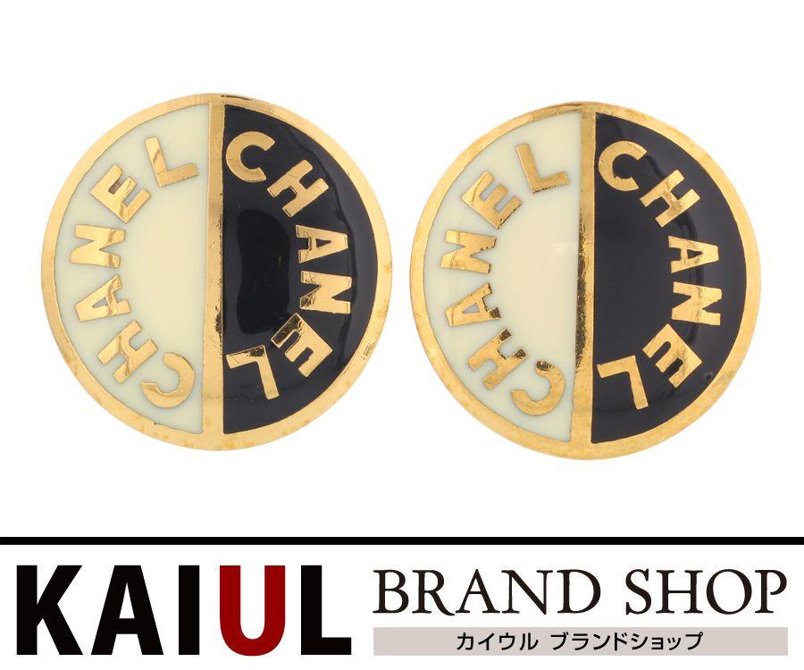 Large Chanel Logo - KAIUL Rakuten Market store: Chanel logo earrings gold black black ...