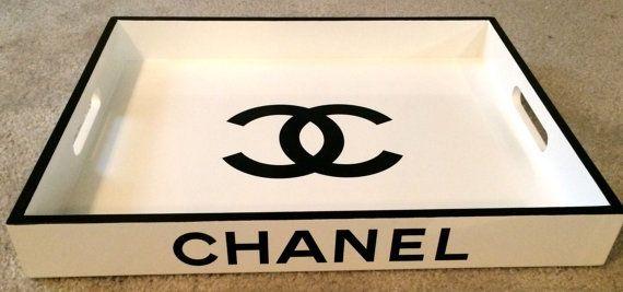 Large Chanel Logo - LARGE CHANEL, White Lacquer Serving Tray Replica Chanel Logo 18