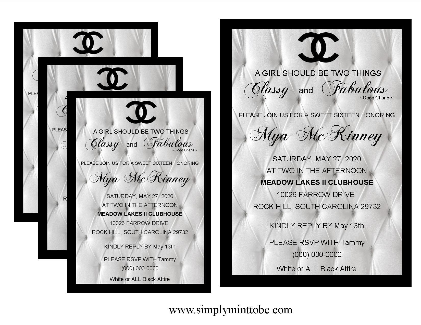 Large Chanel Logo - Coco Chanel Classy and Fabulous Inspired Large White Sweet 16
