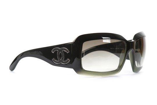 Large Chanel Logo - Chanel Green Sunglasses, large Chanel logo to both arms, model ...