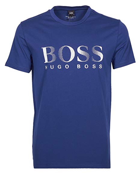 Blue T Over M Logo - Boss - Large Logo UV T Shirt, Dark Blue, M: Amazon.co.uk: Clothing
