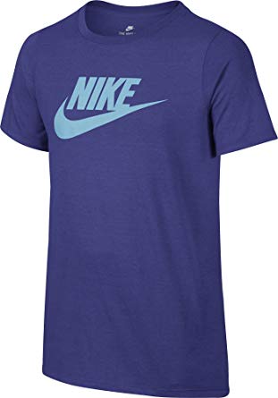 Blue T Over M Logo - Nike B Nsw Tee Ls Futura Logo - Tee for Boys, color Blue, size M ...