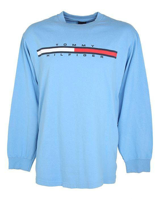 Blue T Over M Logo - Blue Tomy Hilfiger Long Sleeved Logo T Shirt - L Blue £28 | Rokit ...