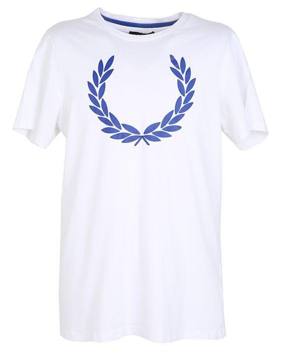 Blue T Over M Logo - Fred Perry White Logo T-Shirt - M White £25 | Rokit Vintage Clothing