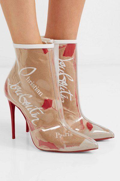 Christian Louboutin Paris Logo - Christian Louboutin So Kate 100 Logo-Print Pvc Ankle Boots | Nudevotion