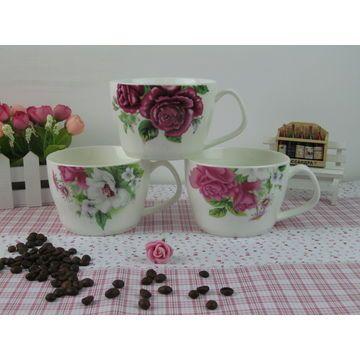 Big Flower Logo - China Customized flower logo ceramic coffee Mugs big size cups